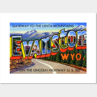 Greetings from Evanston, Wyoming - Vintage Large Letter Postcard Posters and Art